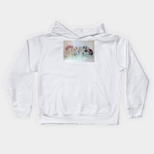 Rabbits Three Cute Bunnies Watercolour Kids Hoodie